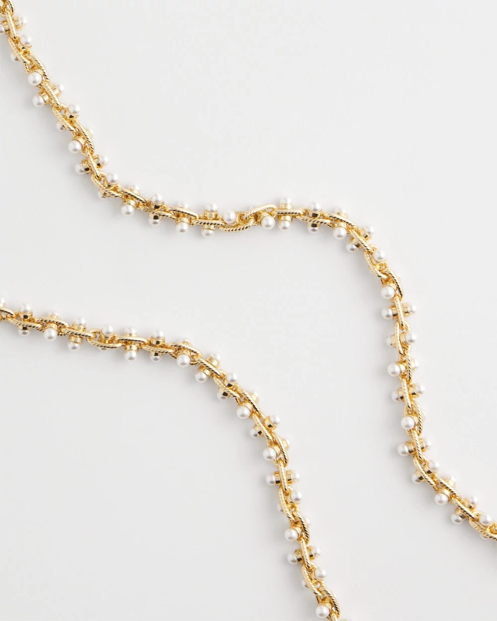 Faux Pearl Single-Strand Link Chain Necklace - Chico's
