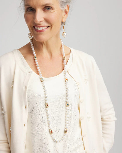 Goldtone Faux Pearl Single-Strand Necklace - Chico's