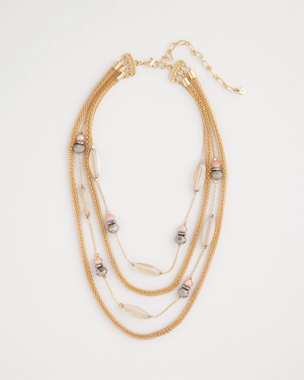Multistrand Gold & Pink Tone Necklace - Chico's