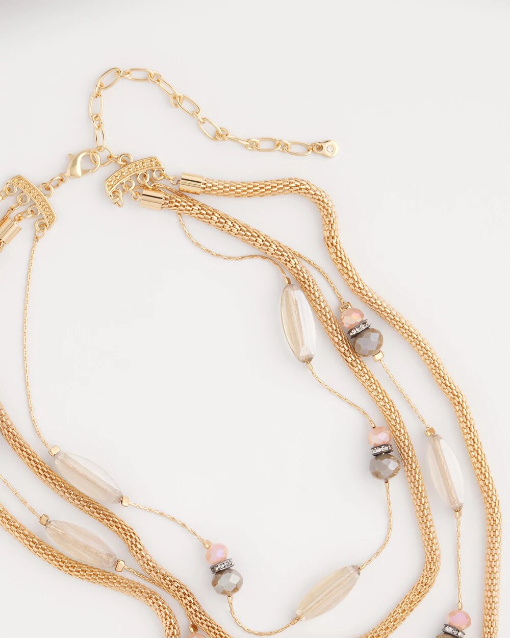 Multistrand Gold & Pink Tone Necklace - Chico's