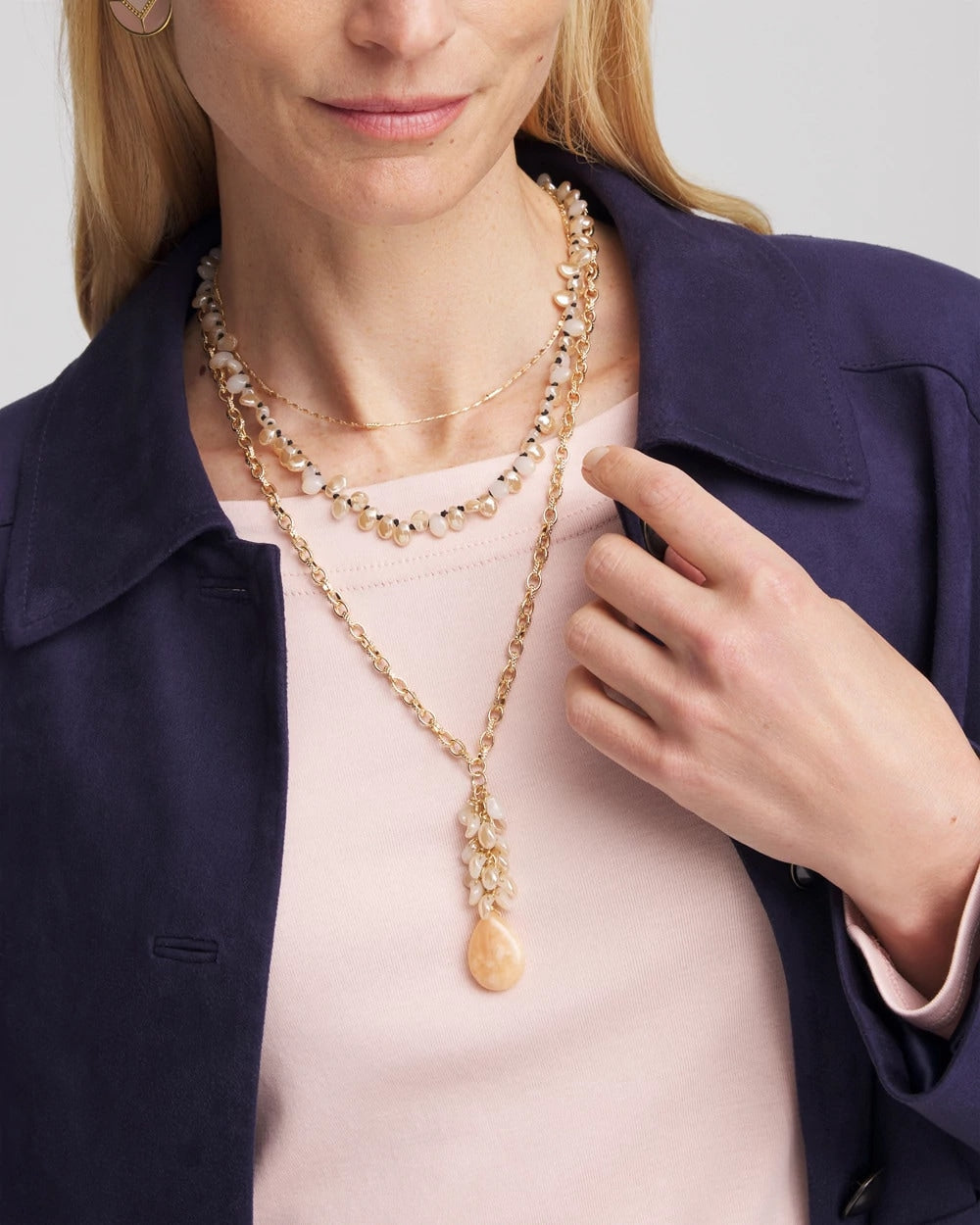 Convertible Rose Quartz Pendant Necklace - Chico's
