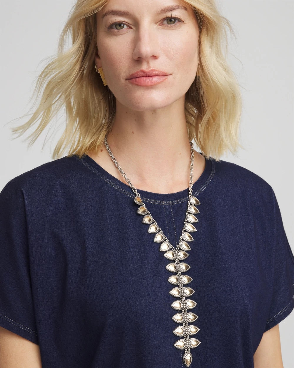Vertical Pear Shaped Y-Drop Necklace - Chico's