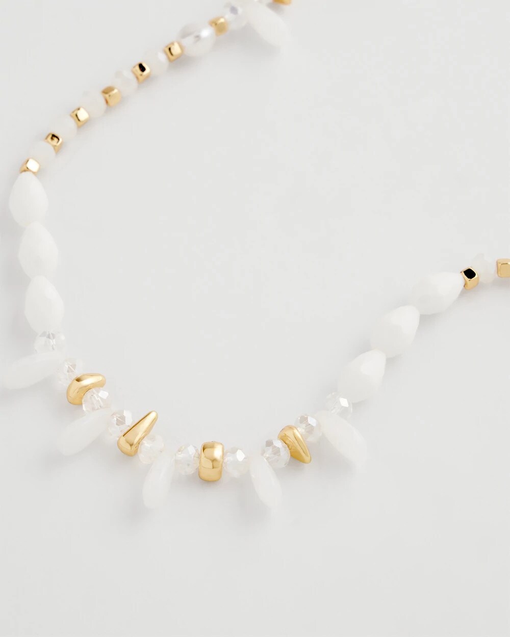 White Beaded Single Strand Necklace - Chico's