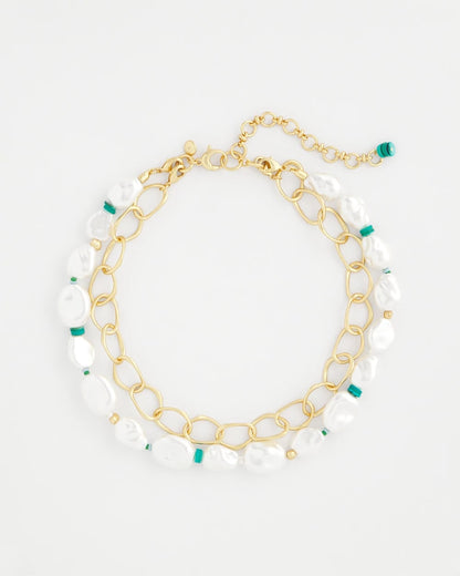 Pearlescent Goldtone Collar Necklace - Chico's