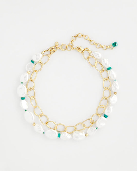 Pearlescent Goldtone Collar Necklace - Chico's