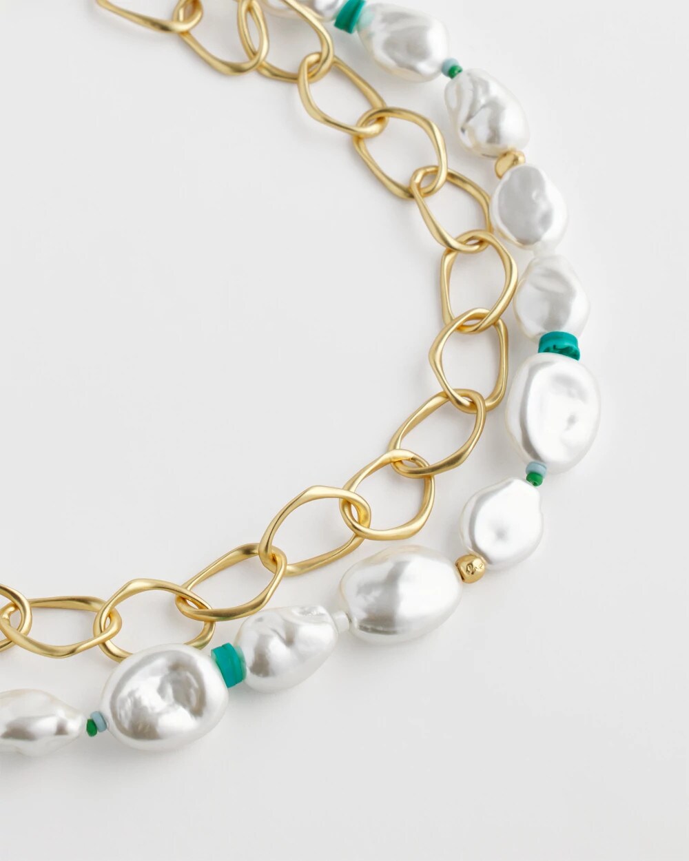 Pearlescent Goldtone Collar Necklace - Chico's