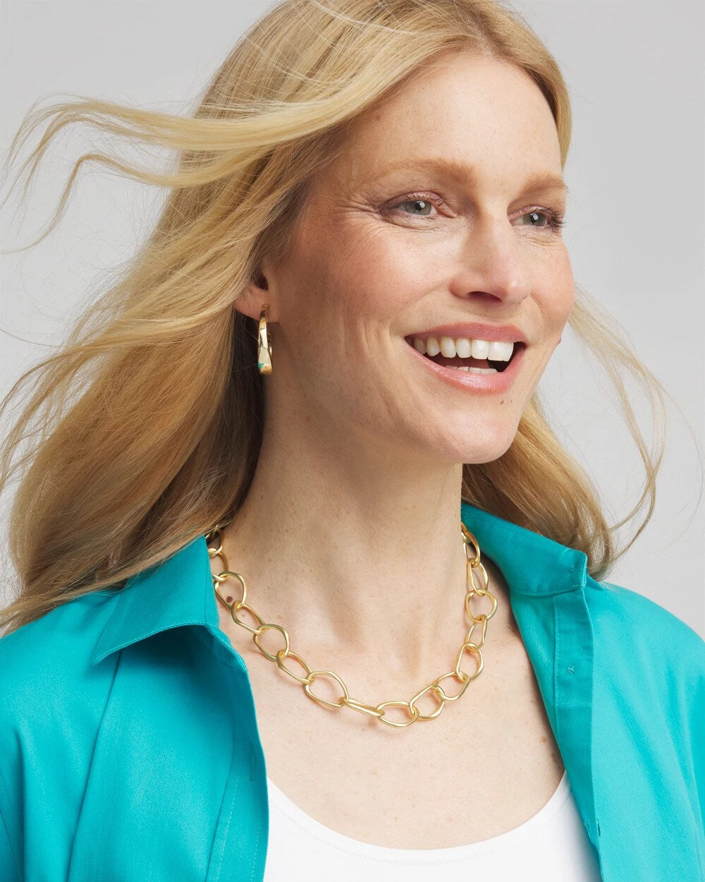 Pearlescent Goldtone Collar Necklace - Chico's