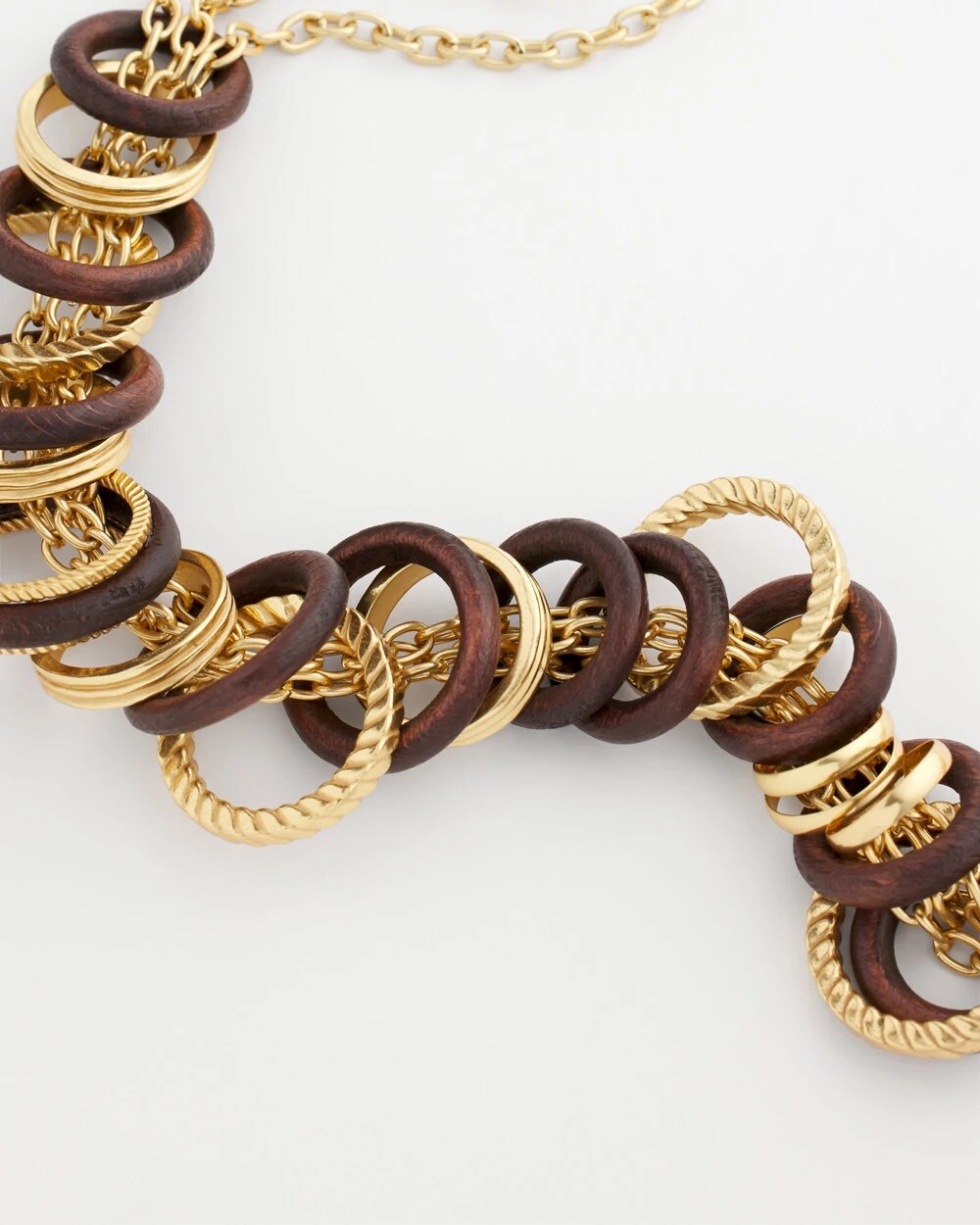 Wood & Gold Short Necklace - Chico's