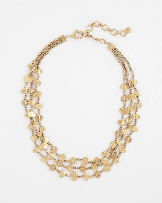 Goldtone Nugget Collar Necklace - Chico's
