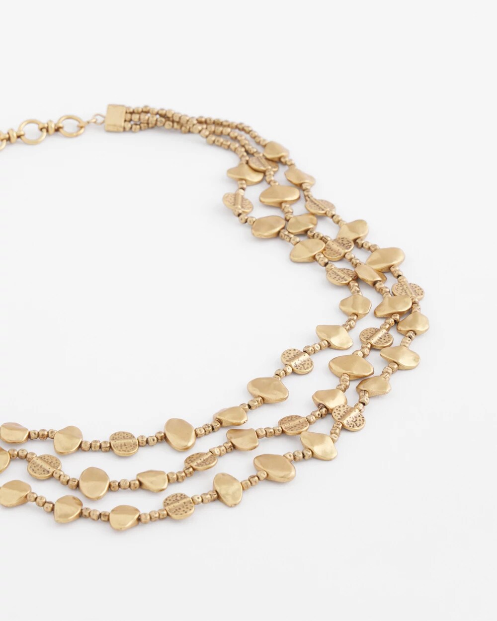 Goldtone Nugget Collar Necklace - Chico's