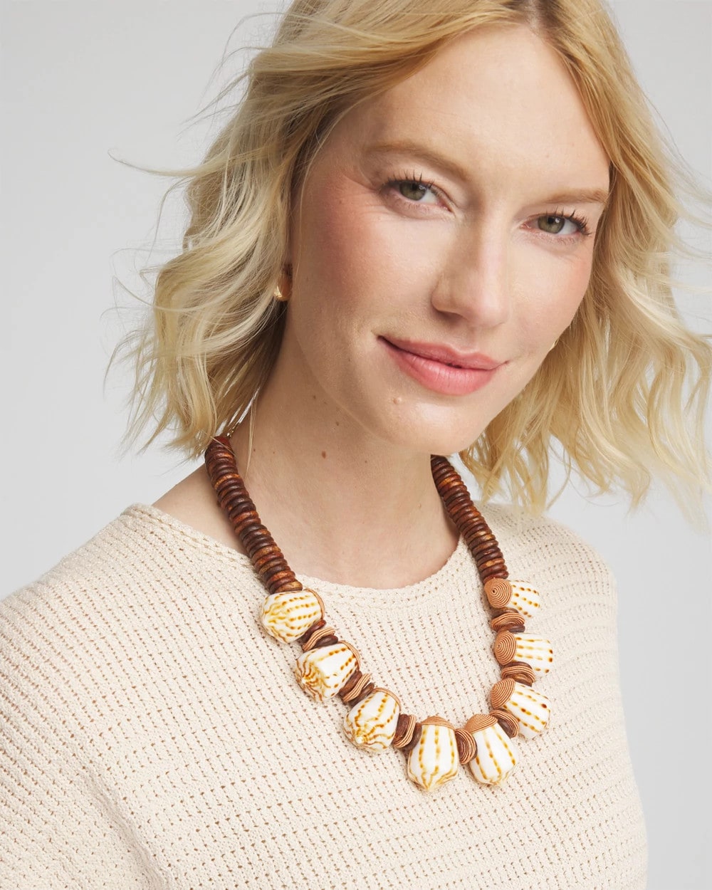 Shell & Wood Bib Necklace - Chico's