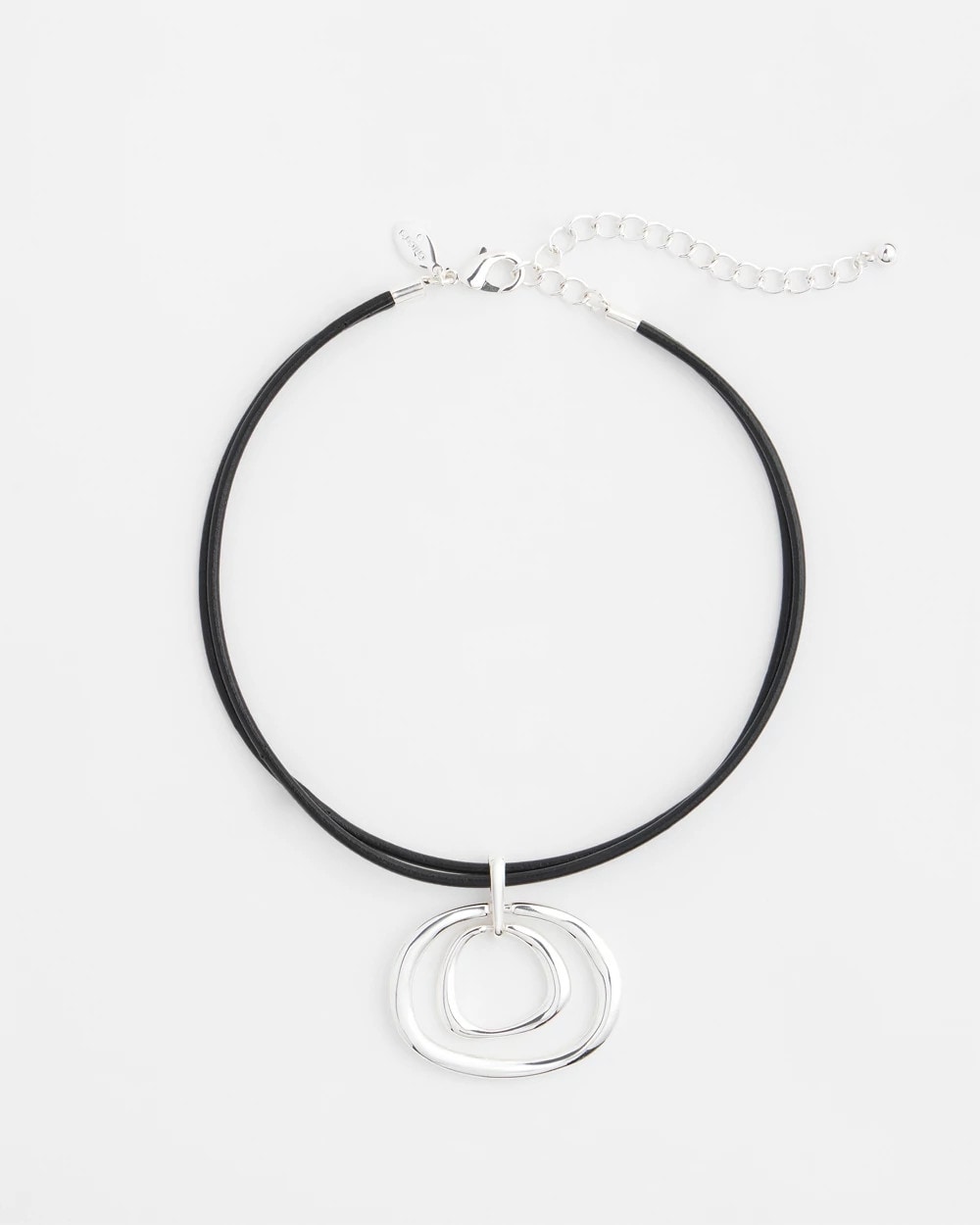 Silver Tone Rings Pendant Necklace - Chico's
