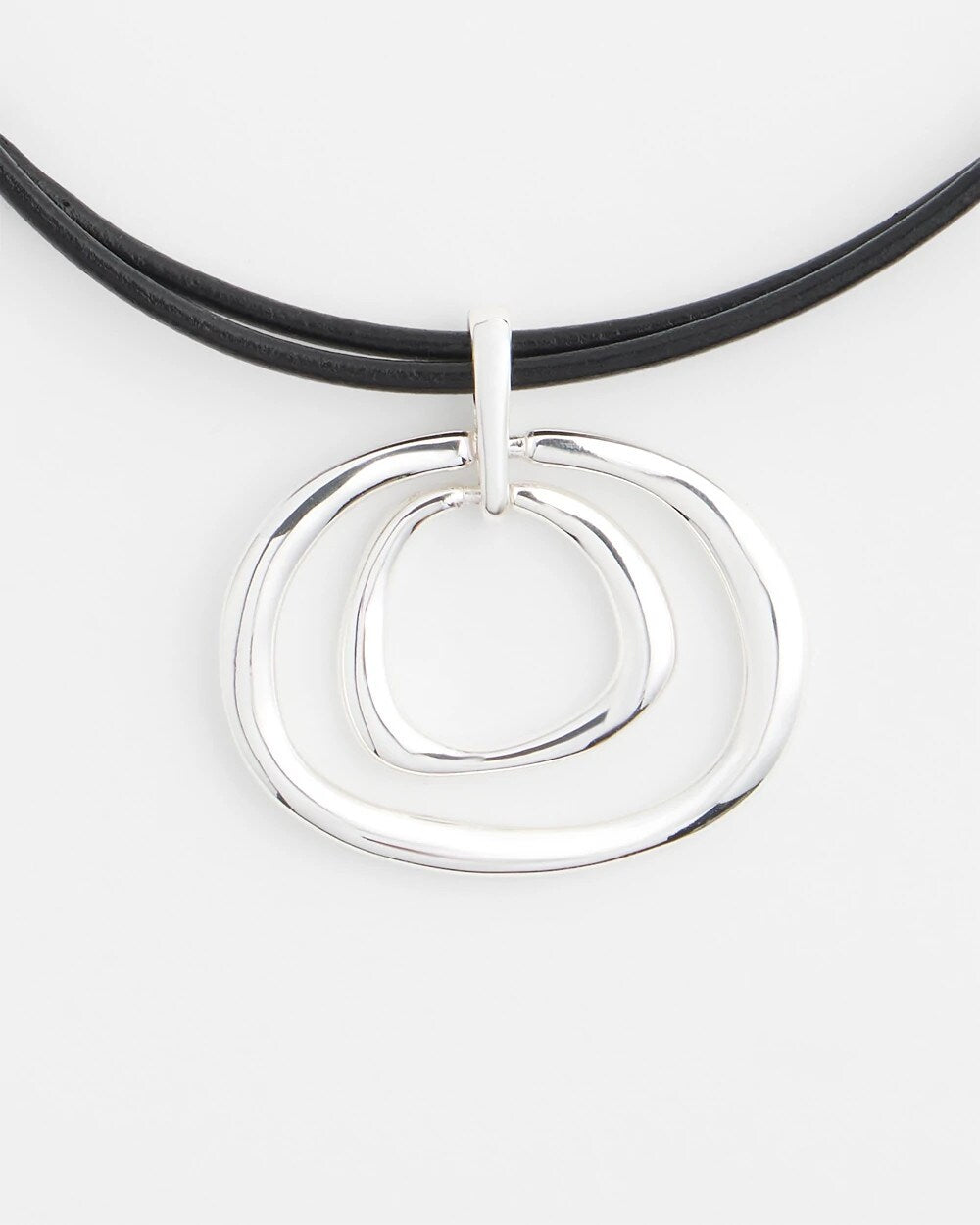 Silver Tone Rings Pendant Necklace - Chico's