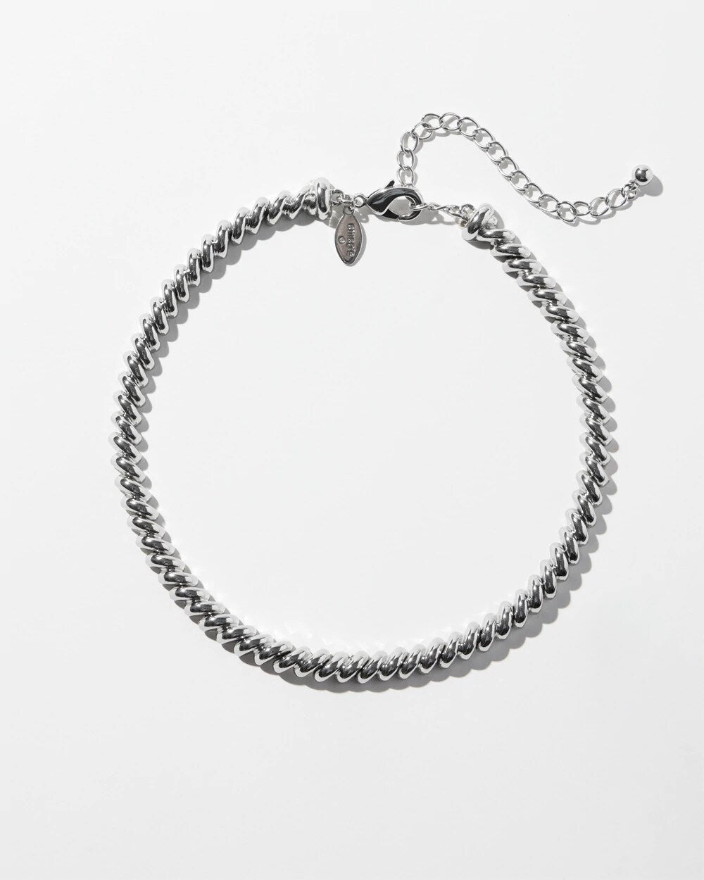 Silver Tone Twist Collar Necklace - Chico's