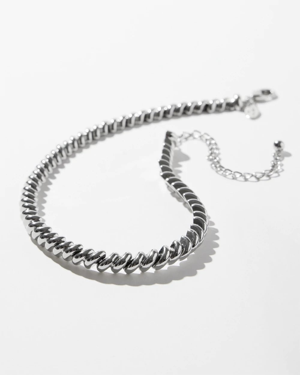 Silver Tone Twist Collar Necklace - Chico's