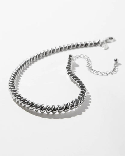 Silver Tone Twist Collar Necklace - Chico's