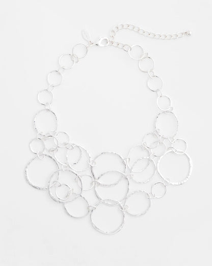 Short Silvertone Multi-Strand Link Necklace - Chico's