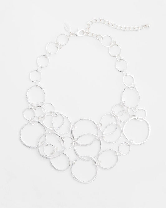 Short Silvertone Multi-Strand Link Necklace - Chico's