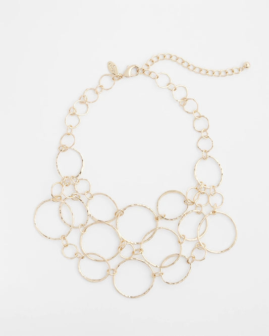 Short Goldtone Multi-Strand Link Necklace - Chico's