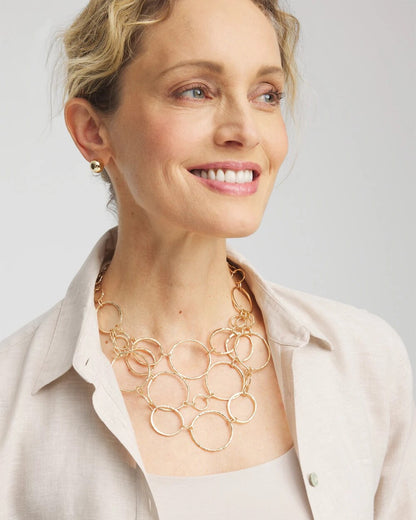 Short Goldtone Multi-Strand Link Necklace - Chico's