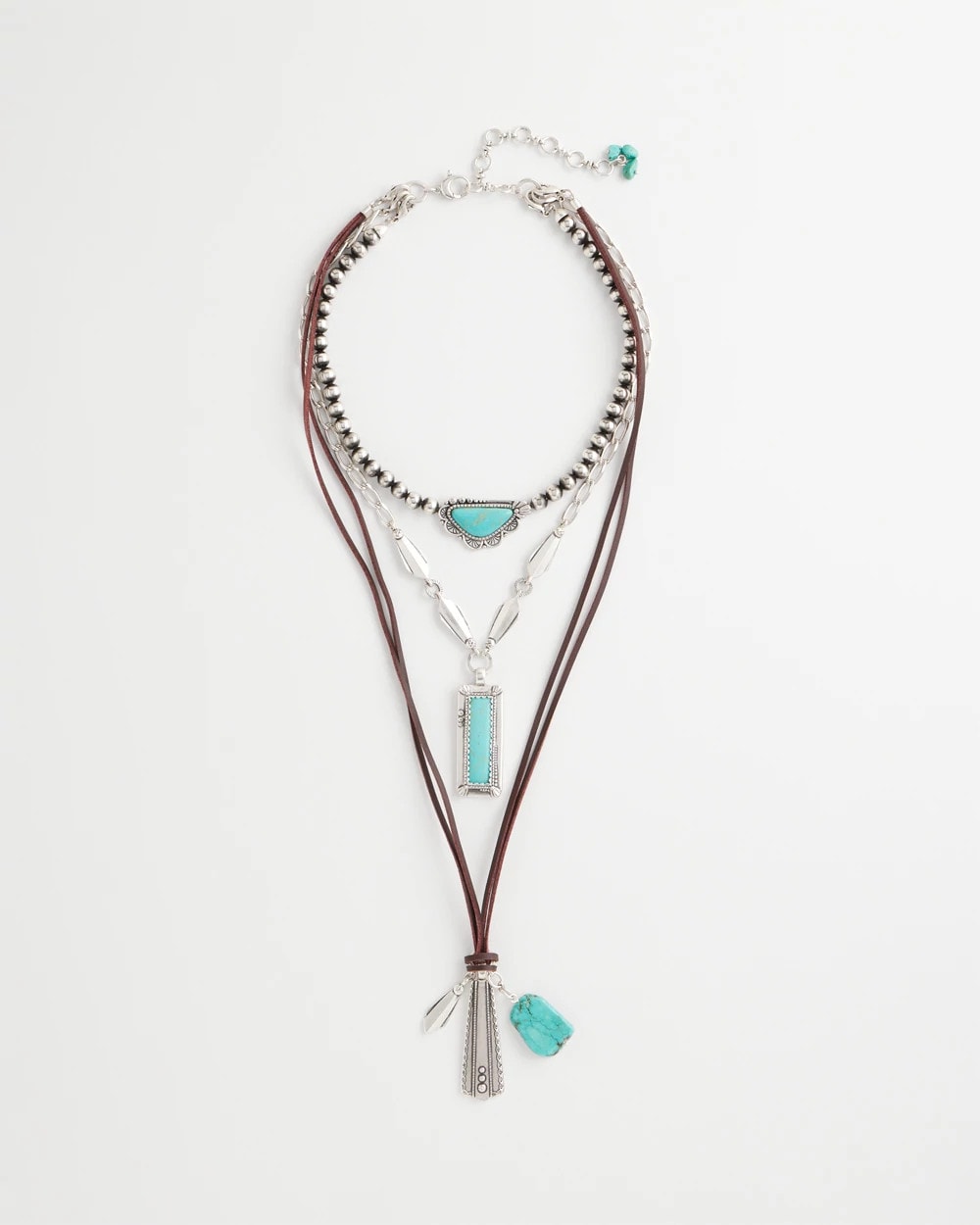 Convertible Turquoise & Charms Motif Necklace - Chico's