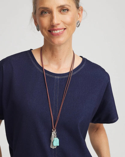 Convertible Turquoise & Charms Motif Necklace - Chico's