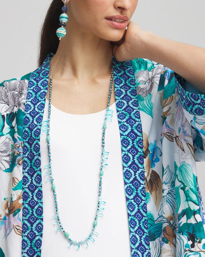 Teal Beaded Single Strand Necklace - Chico's