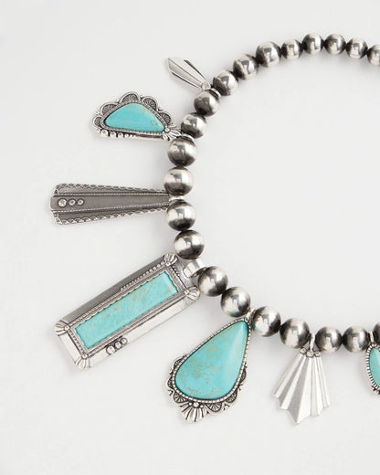 Chico's Originals Turquoise & Charms Motif Collar Necklace - Chico's