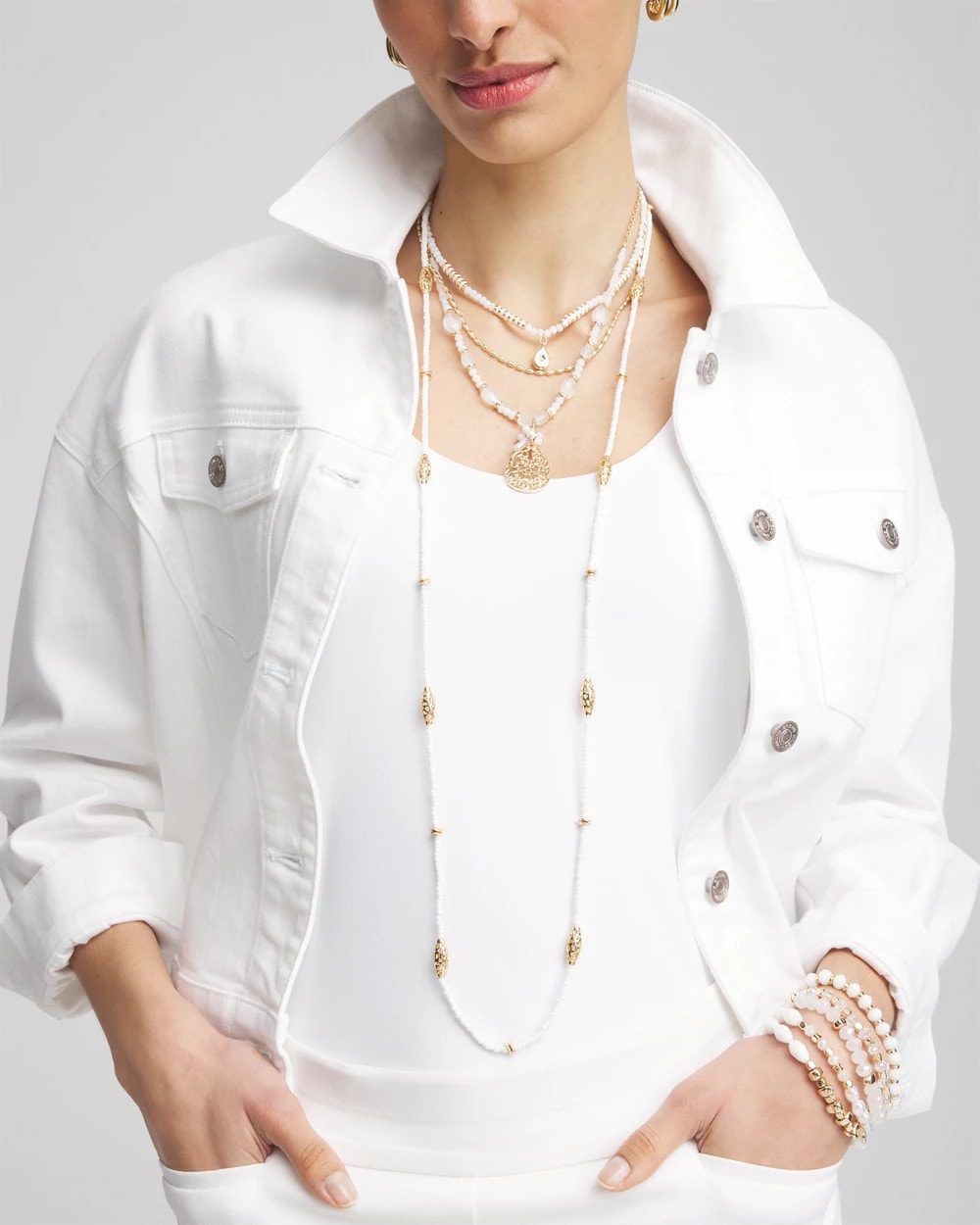 Convertible Beaded Pendant Necklace - Chico's