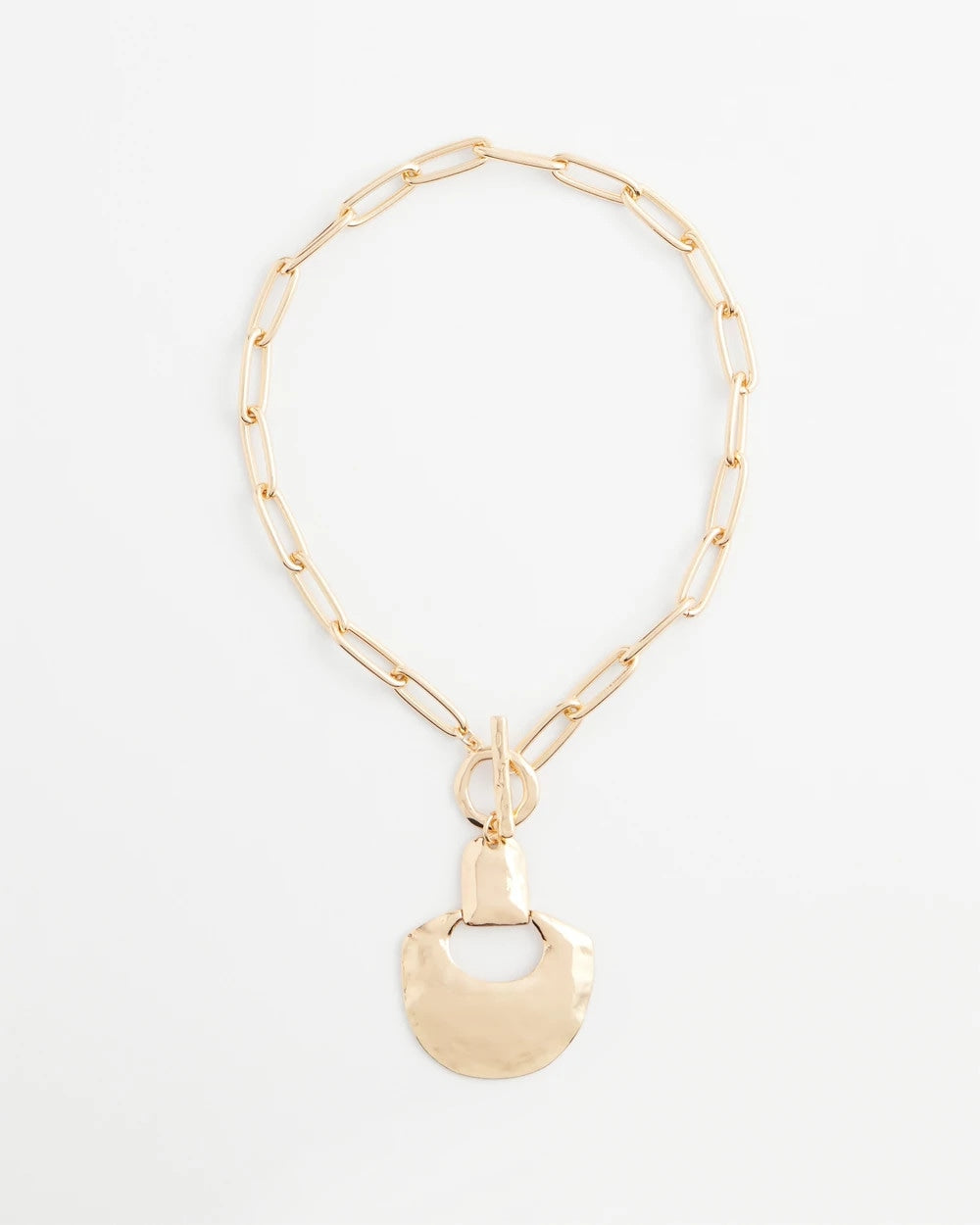 Goldtone Toggle Pendant Necklace - Chico's