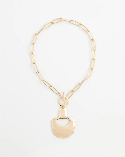 Goldtone Toggle Pendant Necklace - Chico's