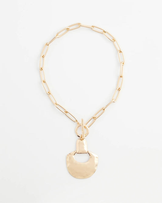 Goldtone Toggle Pendant Necklace - Chico's