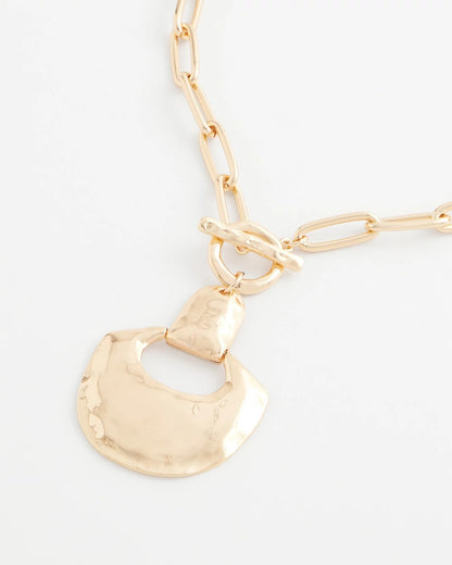 Goldtone Toggle Pendant Necklace - Chico's