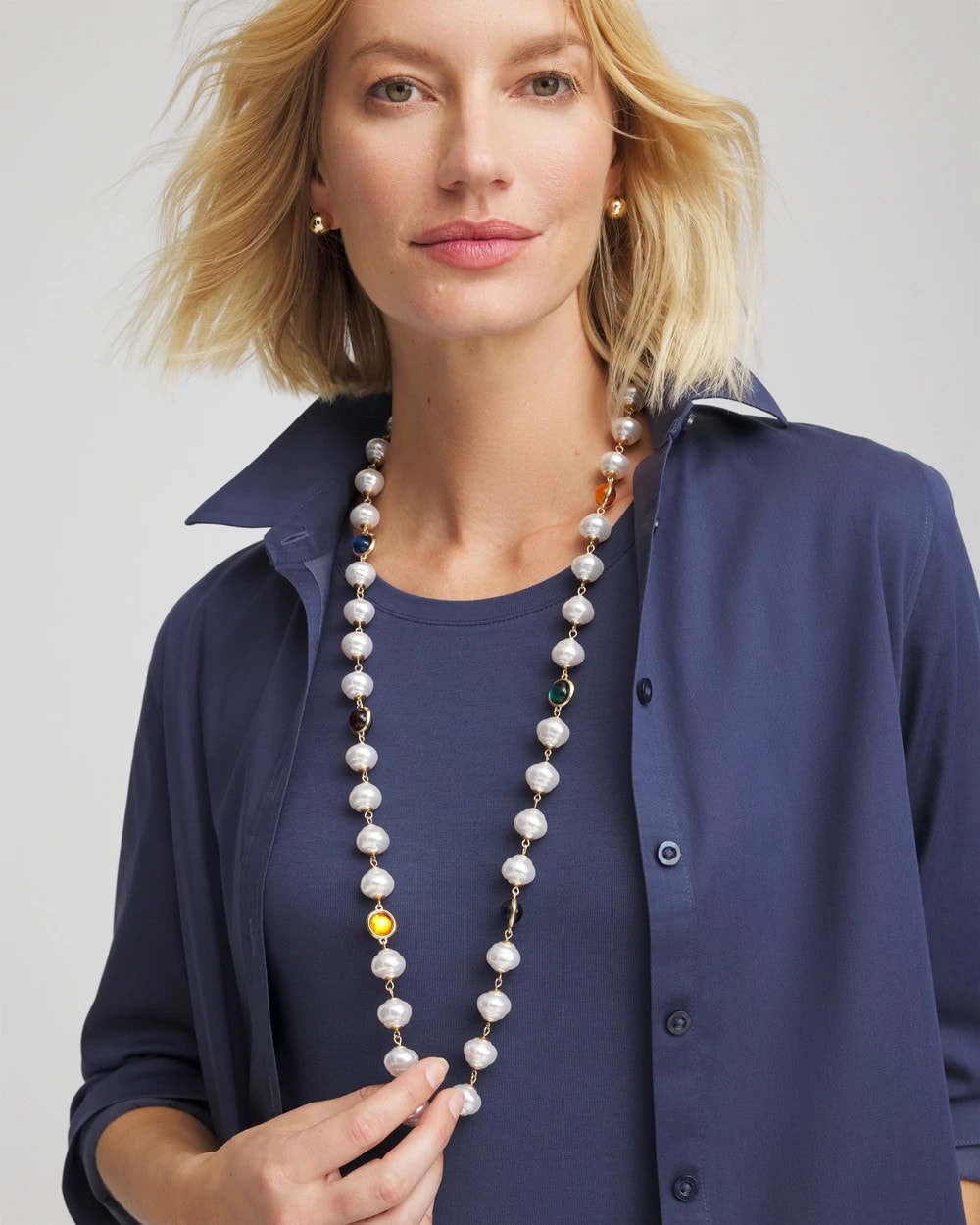 Beaded Faux Pearl Single-Strand Necklace - Chico's