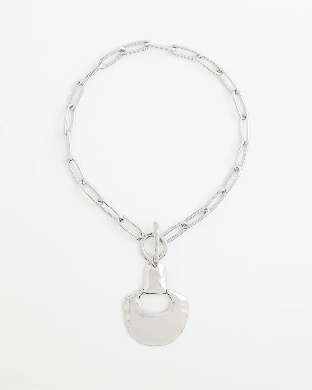 Silvertone Toggle Pendant Necklace - Chico's