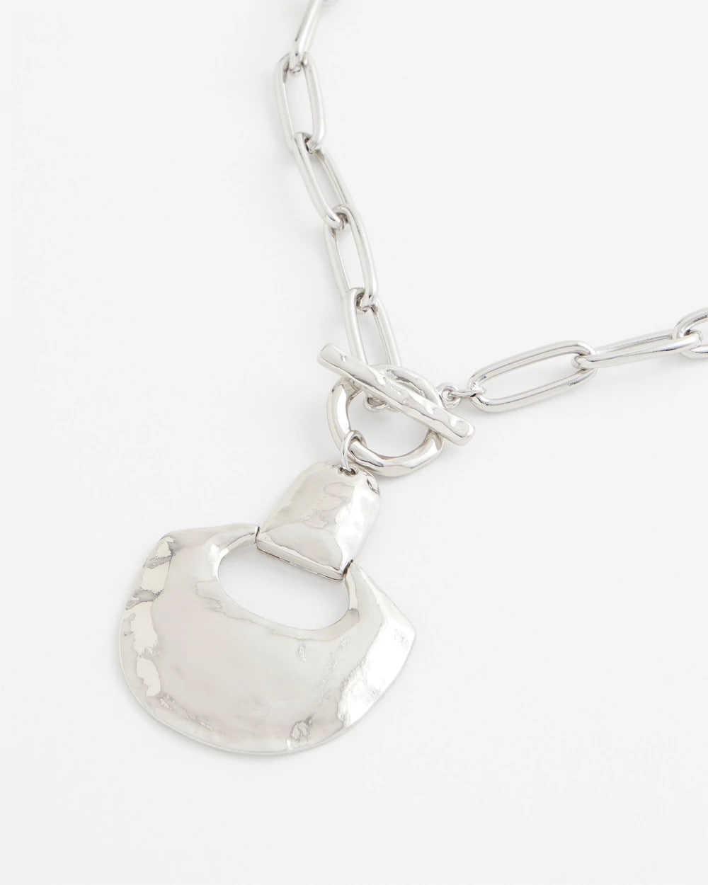 Silvertone Toggle Pendant Necklace - Chico's