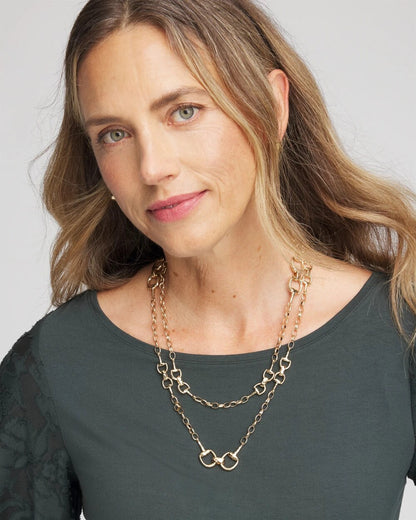 Equestrian Horsebit Long Link Necklace - Chico's