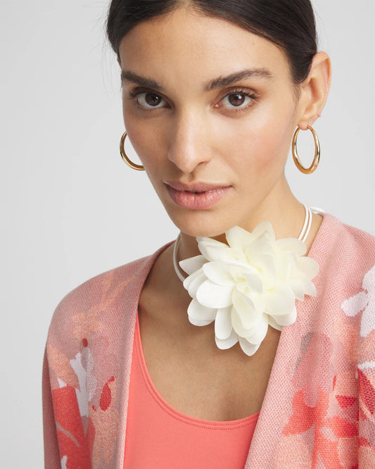 White Flower Tie Choker Necklace - Chico's