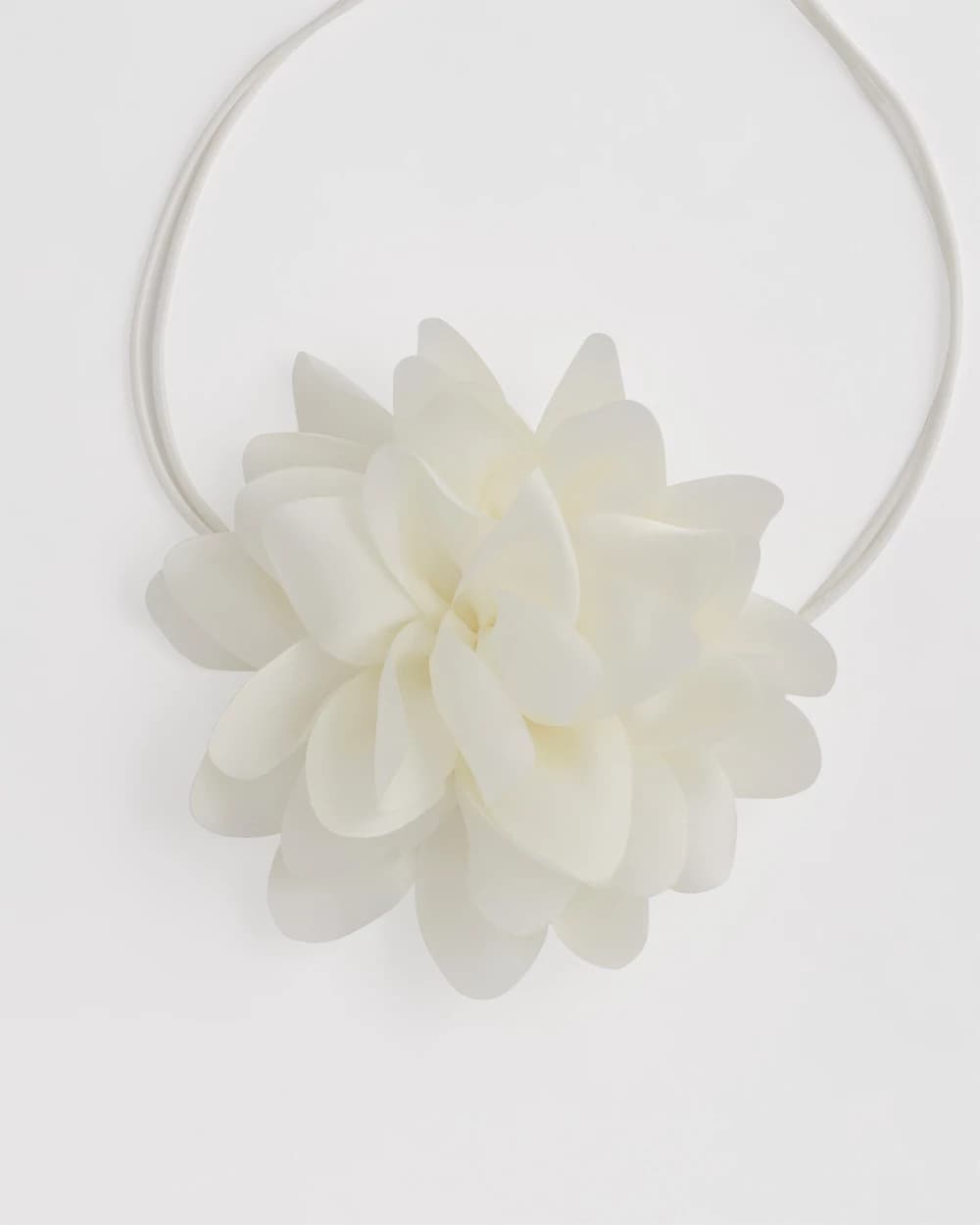 White Flower Tie Choker Necklace - Chico's