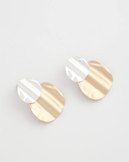 Crinkle Mixed Metal Earrings - Chico's