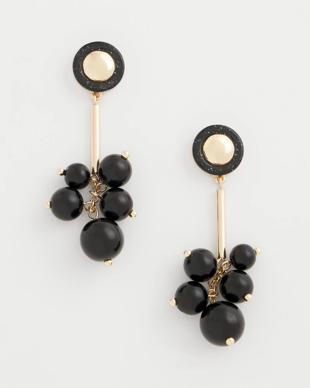 Linear Black Bead Cluster Earrings - Chico's