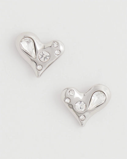 Mini Bejeweled Heart Stud Earrings - Chico's