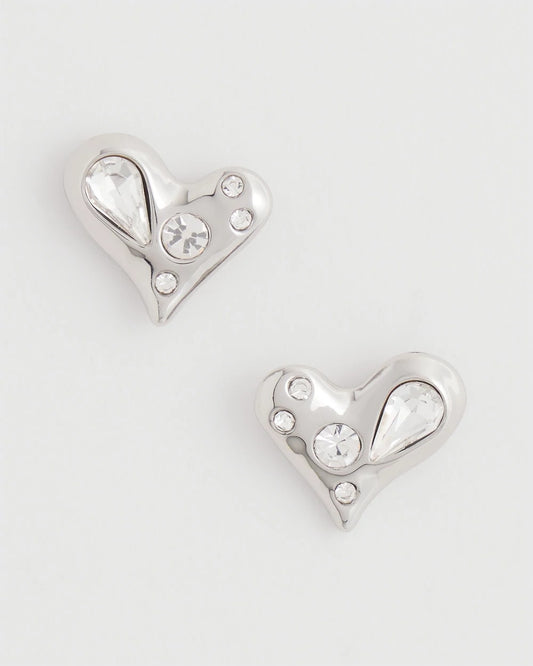Mini Bejeweled Heart Stud Earrings - Chico's