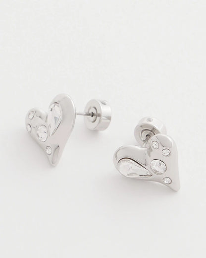 Mini Bejeweled Heart Stud Earrings - Chico's
