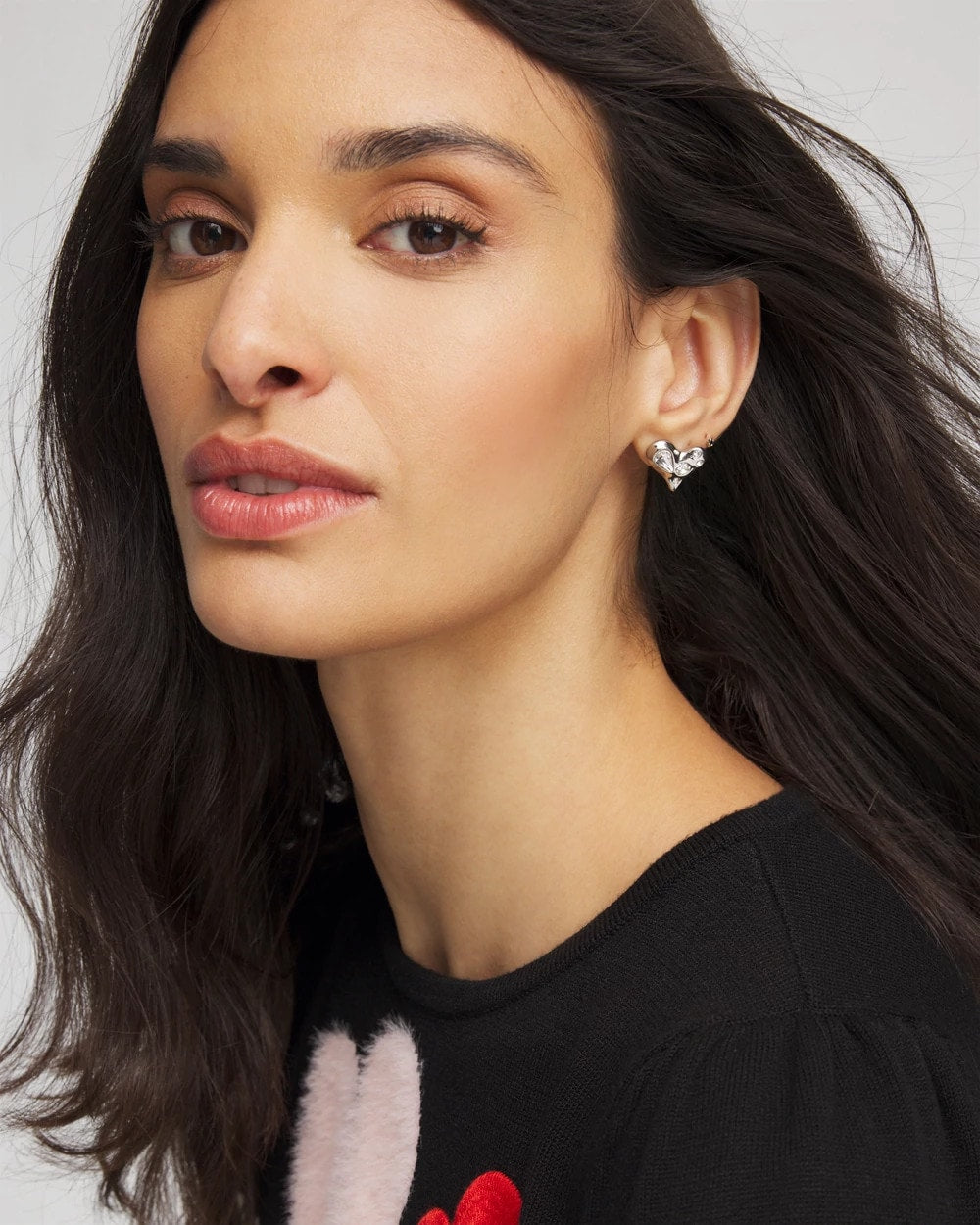 Mini Bejeweled Heart Stud Earrings - Chico's