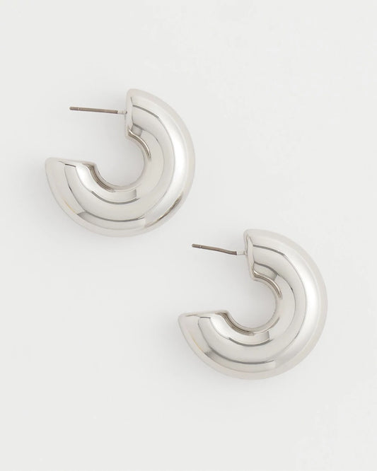 Silver Puff Hoop Earrings - Chico's