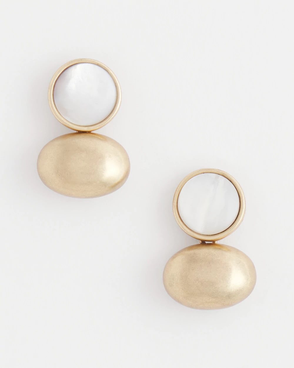 White & Gold Mini Stud Earrings - Chico's