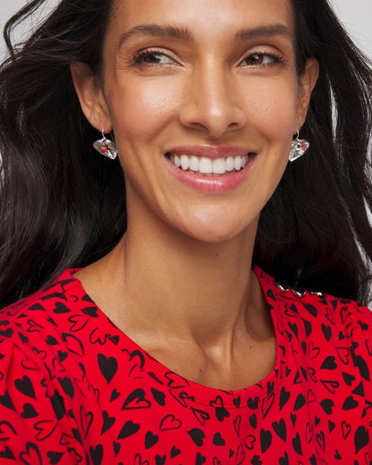 Crystal Heart Gem Drop Earrings - Chico's