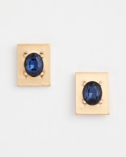 Blue & Gold Stud Earrings - Chico's