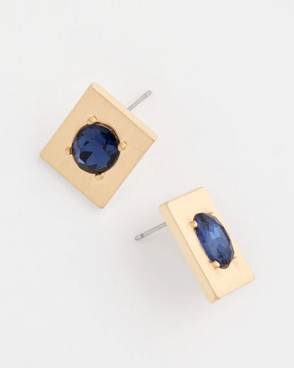 Blue & Gold Stud Earrings - Chico's